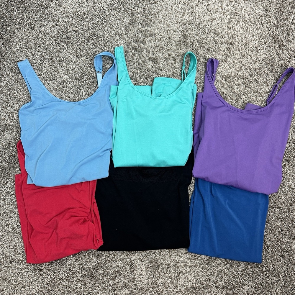 Lot of 6 Womens Plus Size 1X Tank Tops Red Black Purple Blue Turquoise NEW